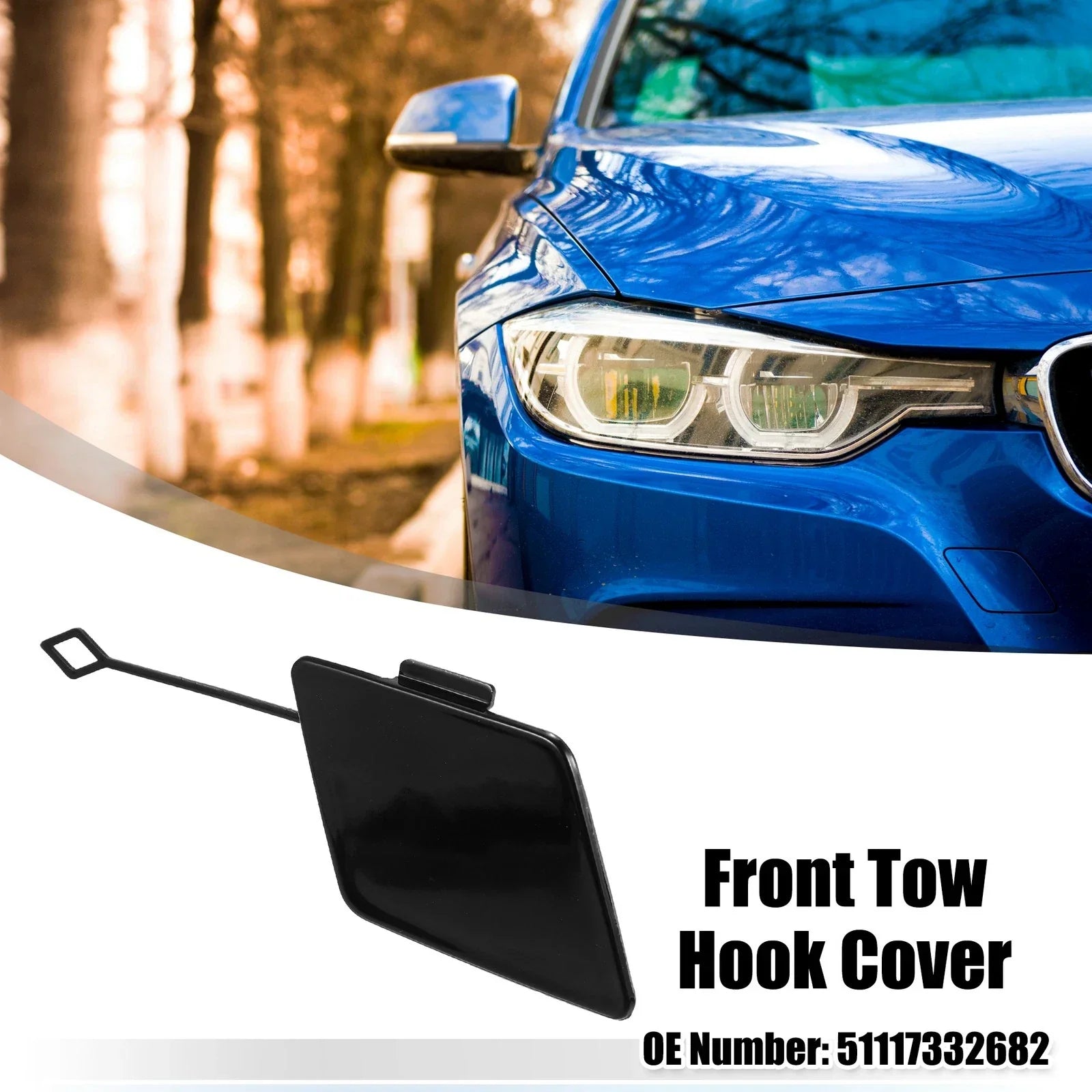Front Bumper Tow Hook Cover for BMW 5 Series F10 F11 528i 535d 535i Black