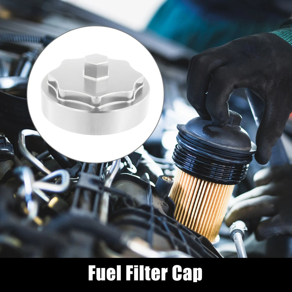 Fuel Filter Housing Cap Cover for Dodge Ram 2500 3500 (2010–2020) Silver Tone