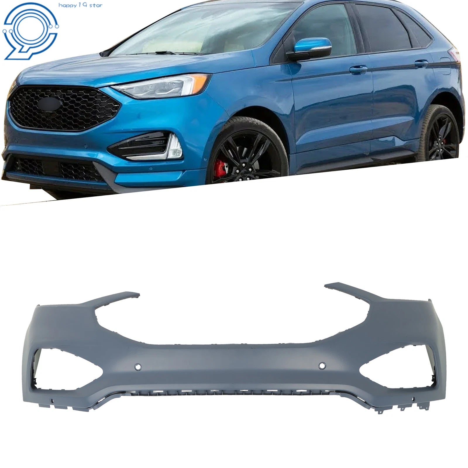 Front Bumper Upper Cover for Ford Edge (2019–2023) with Park Assist