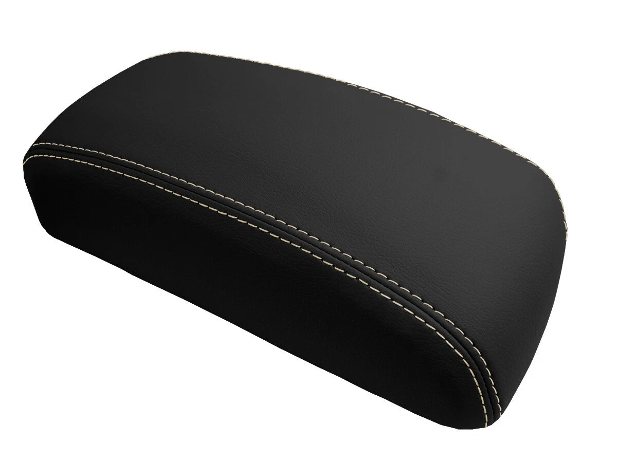 Leather Console Lid Armrest Cover for Nissan Maxima (1997–1999) Beige Stitch