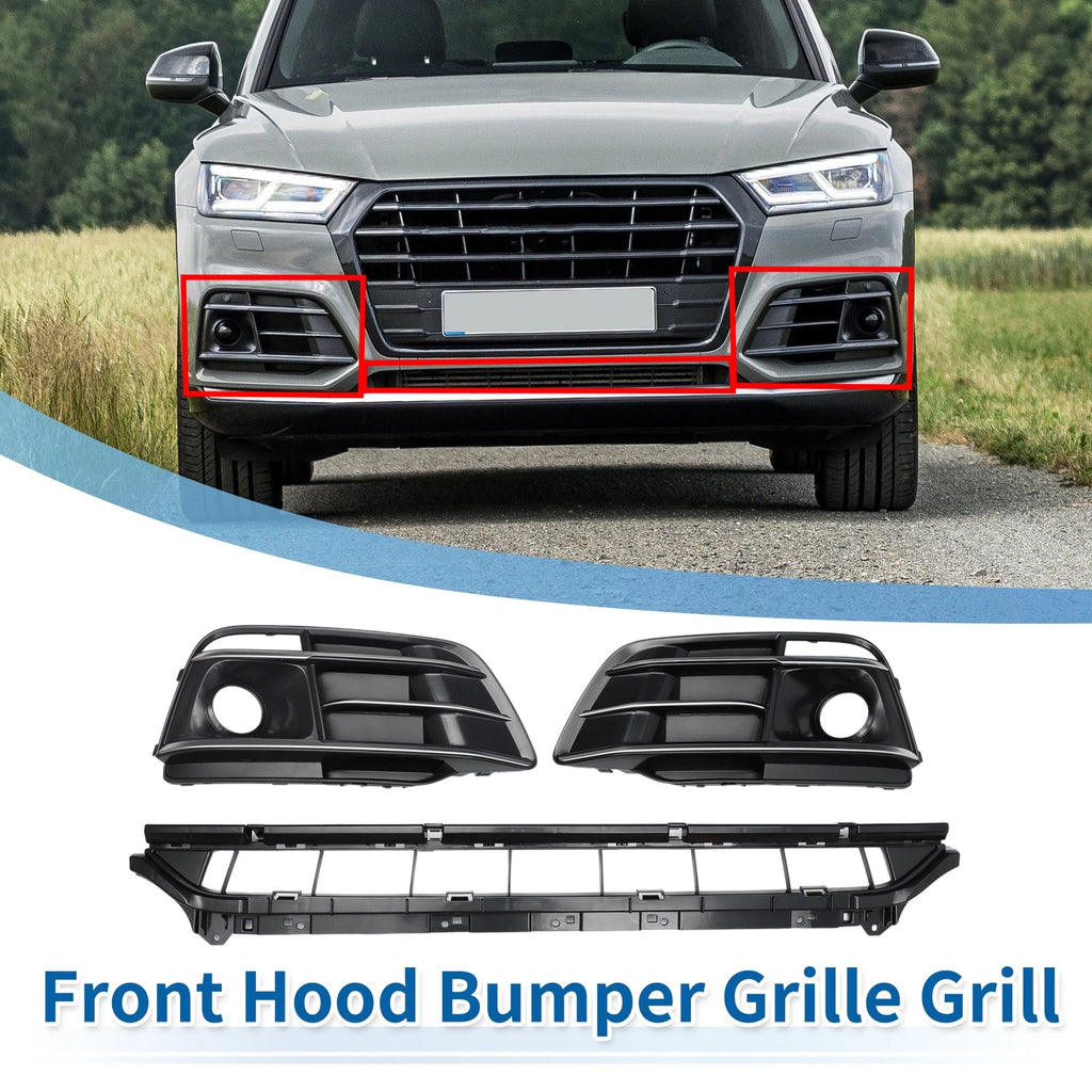 Set of 1 Front Lower Bumper Grille for Audi Q5L (2018–2023) Black Sport Style