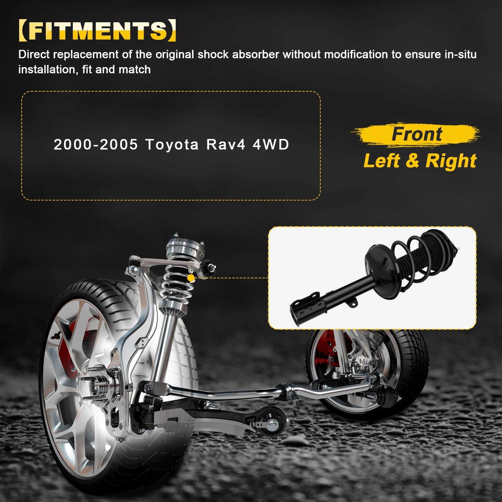 Set of 2 Front Complete Struts with Spring for Toyota RAV4