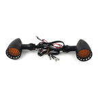Black 10mm LED Turn Signal Lights Pair for Harley Honda