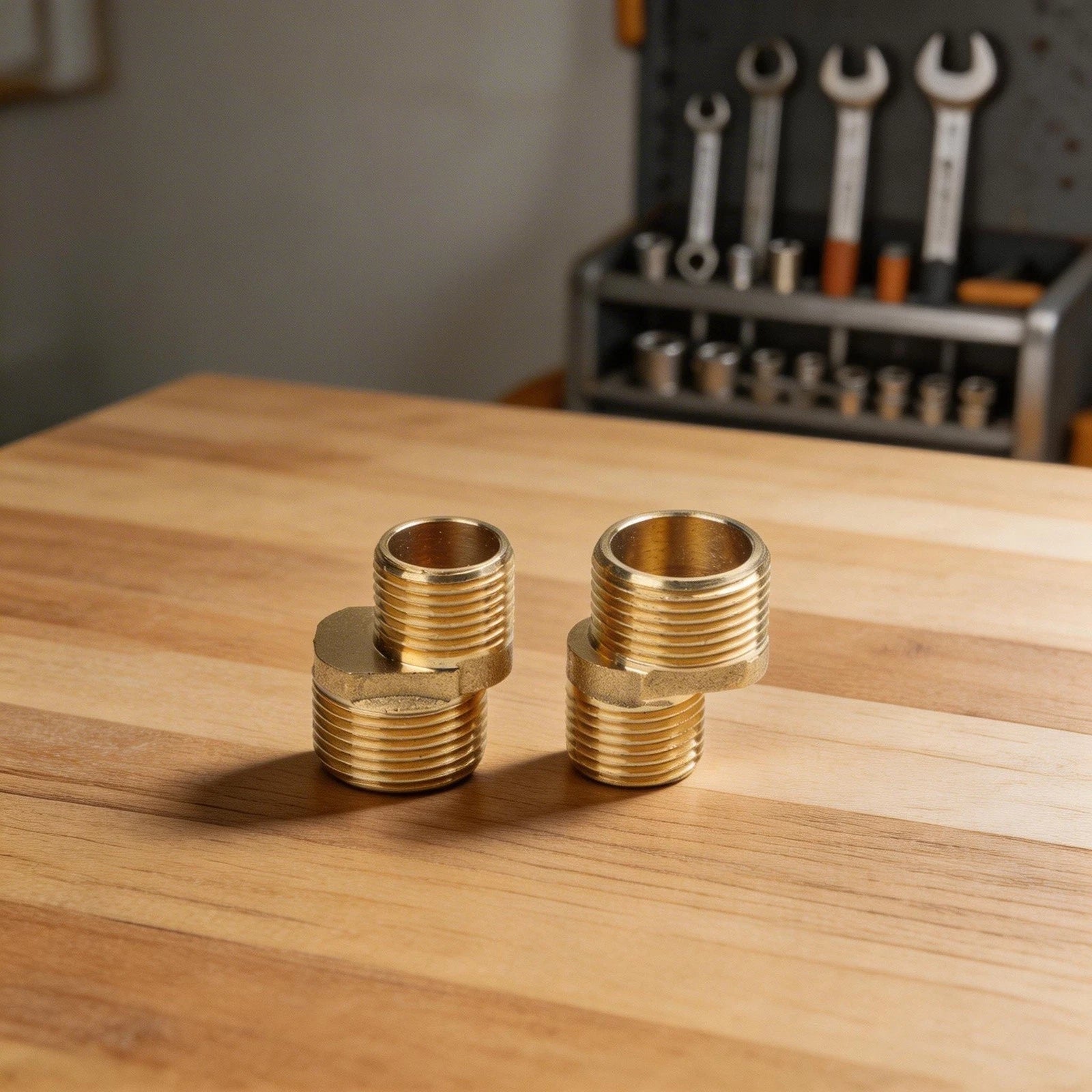 2X Brass Shower Faucet Curved Foot Connector G12 to G34 Adjustable 35mm