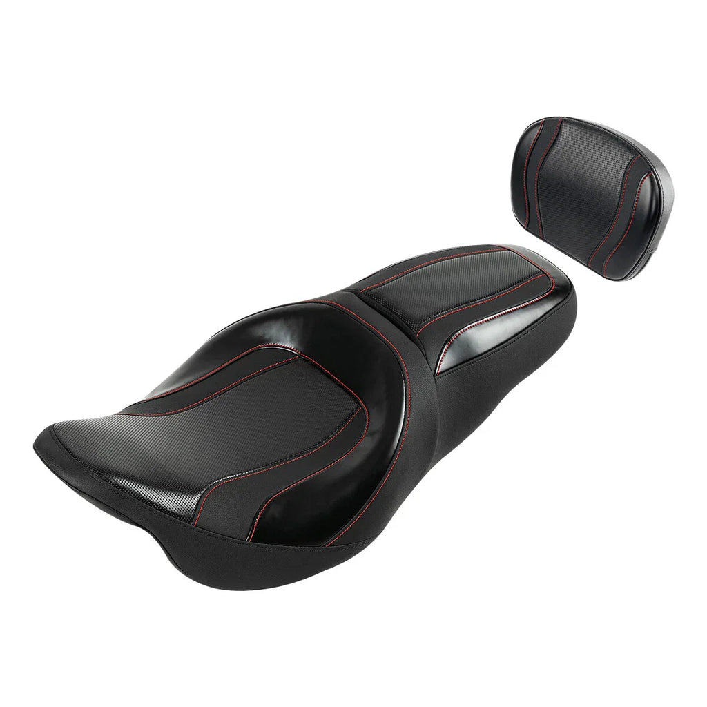 Driver Passenger Seat & Backrest Pad for Harley Road Street Glide (2009-2023)