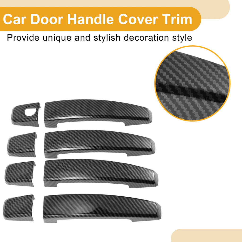 Car Door Handle Cover Trim for Chevrolet Cruze (2011–2019) Carbon Fiber Black