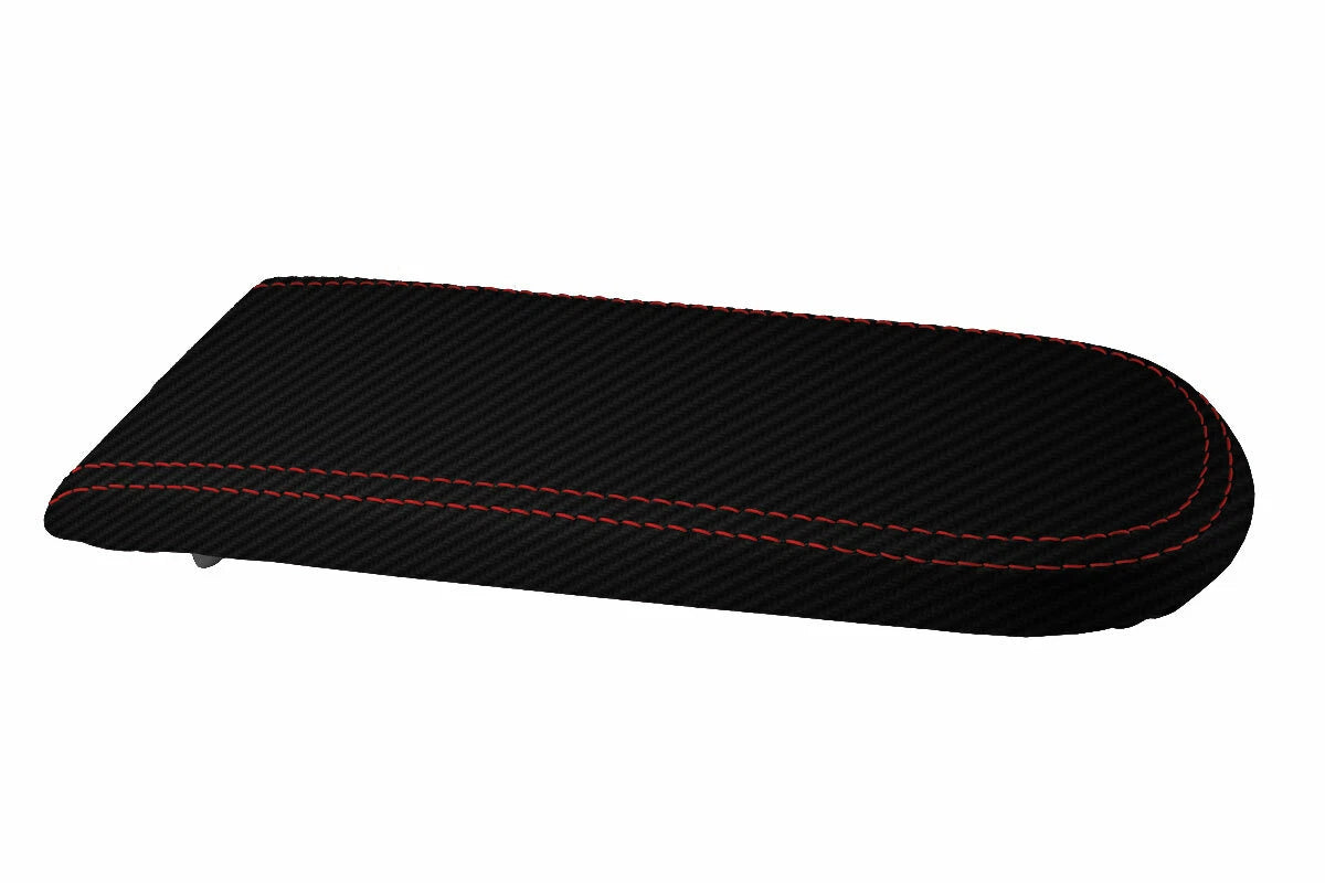 Carbon Fiber Console Lid Cover for VW Jetta Vento (1999–2004) Red Stitch