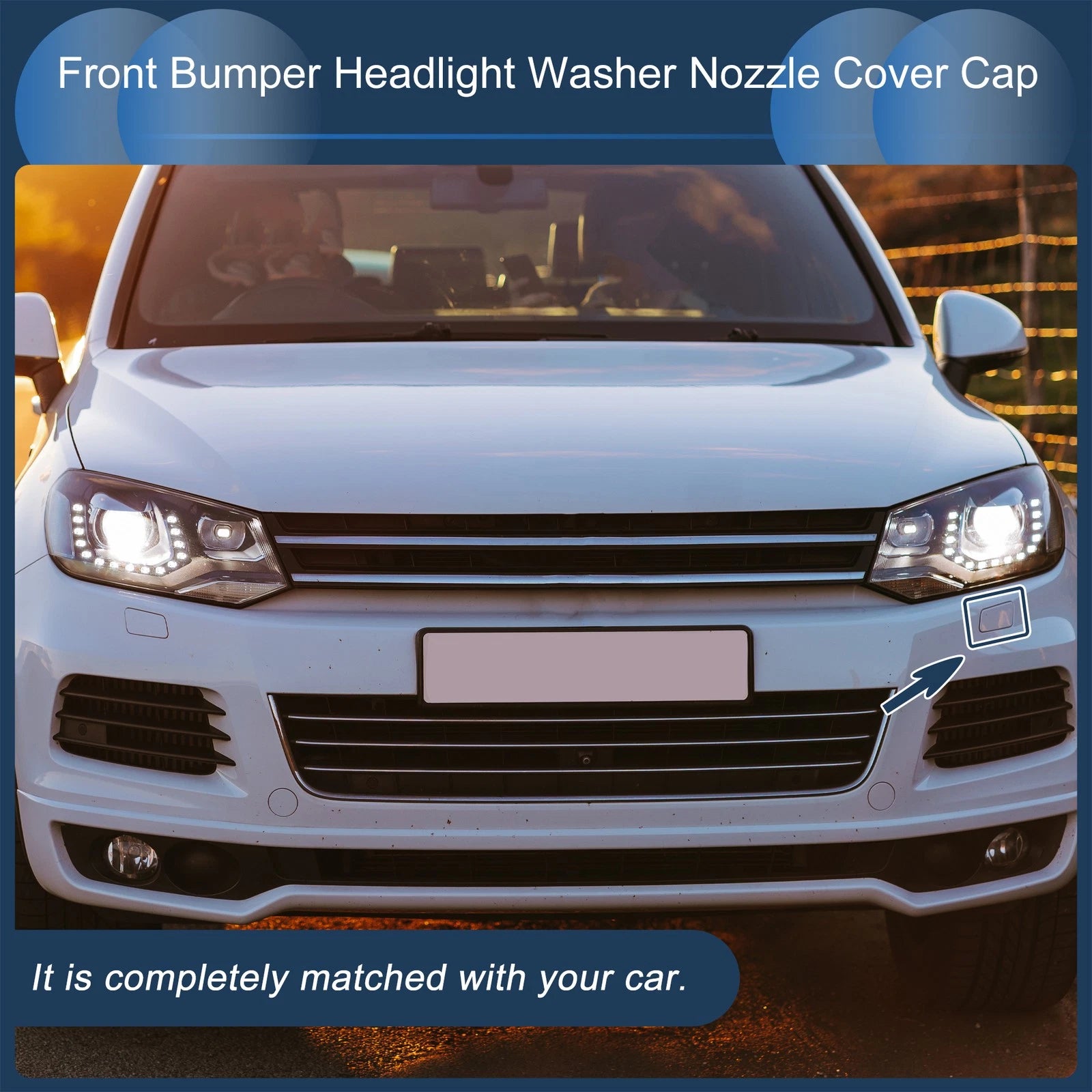 Front Left Washer Nozzle Cover Cap for Volkswagen Touareg (2011–2014) 7P6 955 978 B Brown