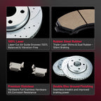 Ceramic Brake Pad and Rotor Kit for 2007-2011 Jeep Wrangler (Front & Rear)