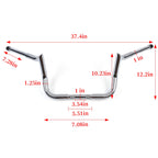 10" Meathook Ape Hanger Handlebars for Harley Touring Street Electra Glide