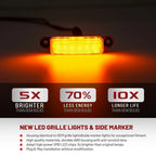 3X Clear Amber LED Hood Scoop Marker Lights for Dodge RAM 1500 TRX (2021–2025)