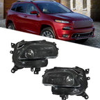 Projector Black Halogen Headlights Pair for Jeep Cherokee (2014–2018)