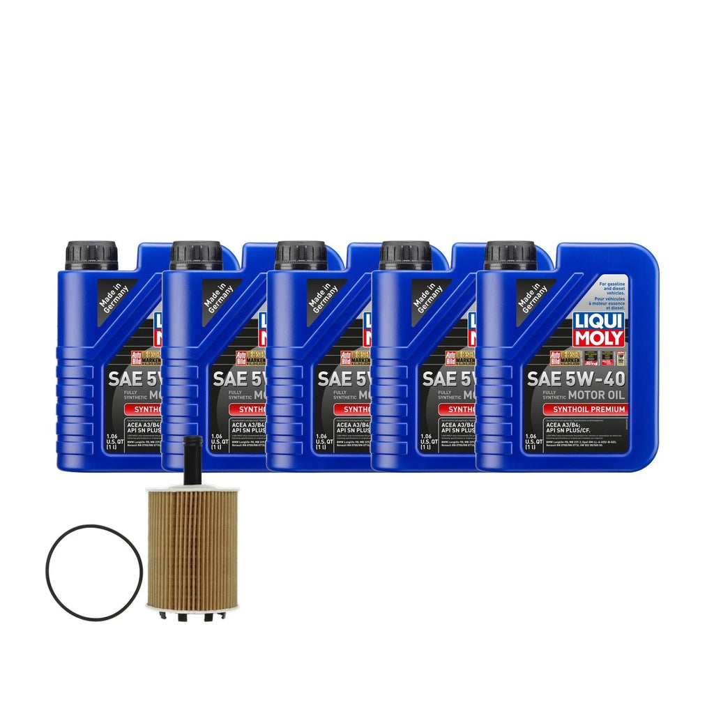 5L Liqui Moly Synthoil Premium SAE 5W40 Oil Change Kit for Audi CBFA/CCTA (2009–2015)