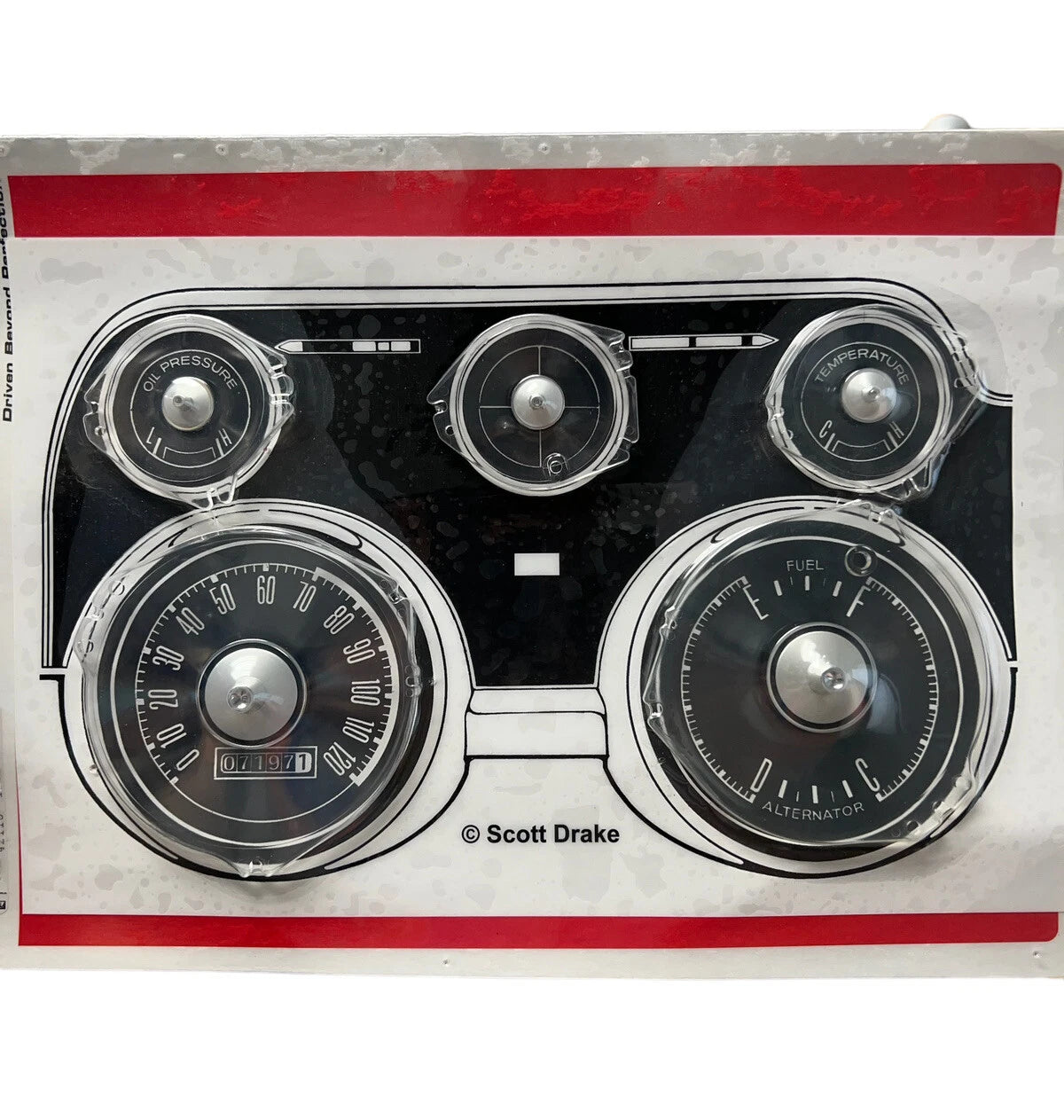 Clear Acrylic Instrument Cluster Lens Replacement for 1967–1968 Mustang (with Tach)