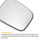 Right Side Heated White Mirror Glass for Mercedes Viano (2010-2020)