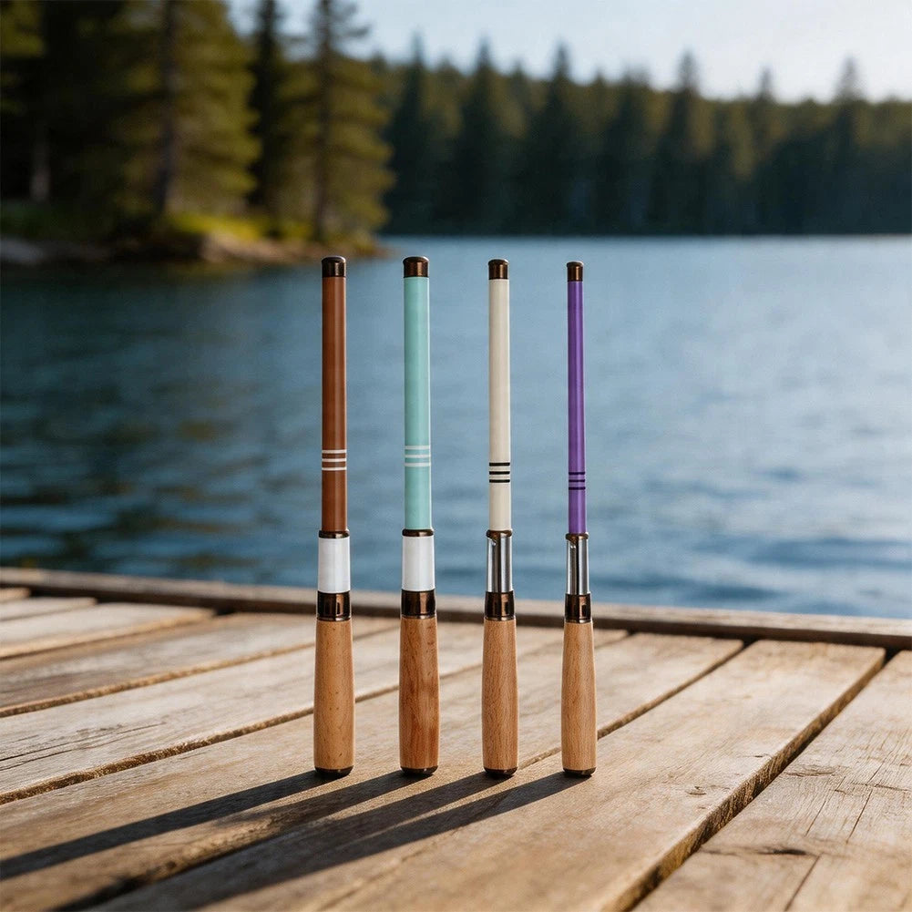 Fishing Rod 1.2m-2.4m with Wooden Handle for Stream Fishing