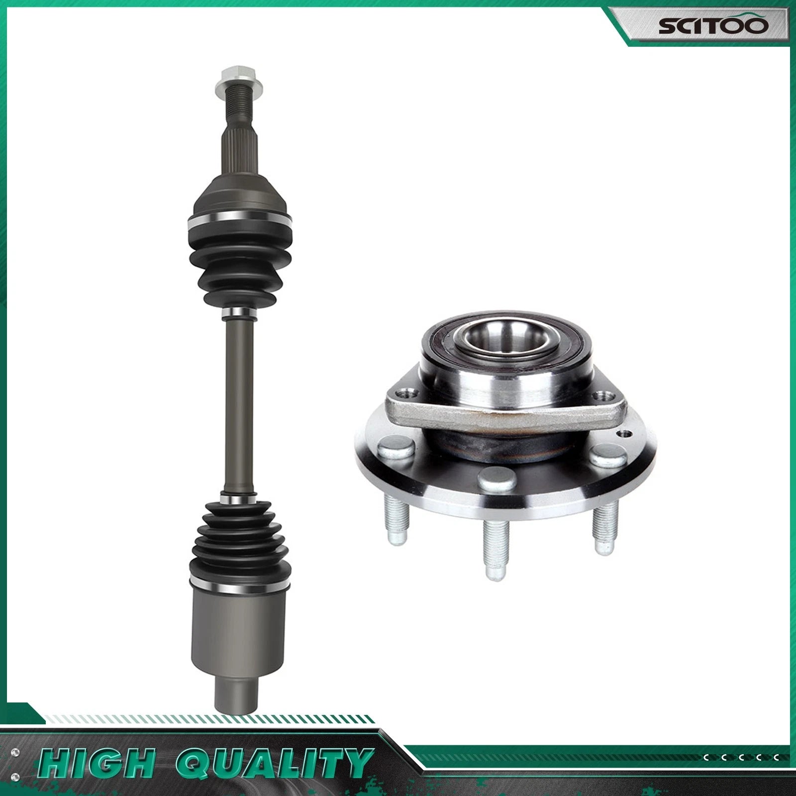 Front Right CV Axle Shaft + Wheel Hub Bearing for Chevrolet Traverse (2009–2017)
