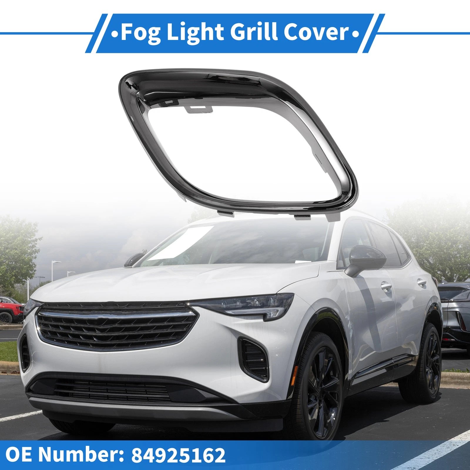 1 Pc Fog Light Grill for Buick Envision (2021–2023) No. 84925162 Black