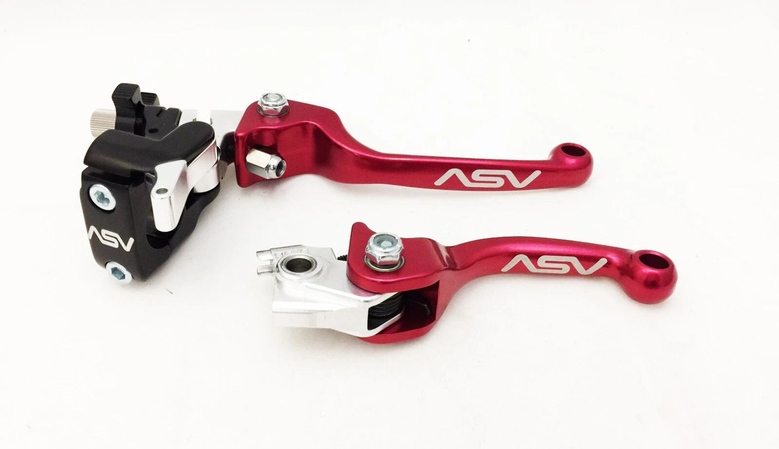 ASV F3 Front Brake Clutch Perch Levers Pair Red for Honda CRF250R CRF450R (2004–2023)
