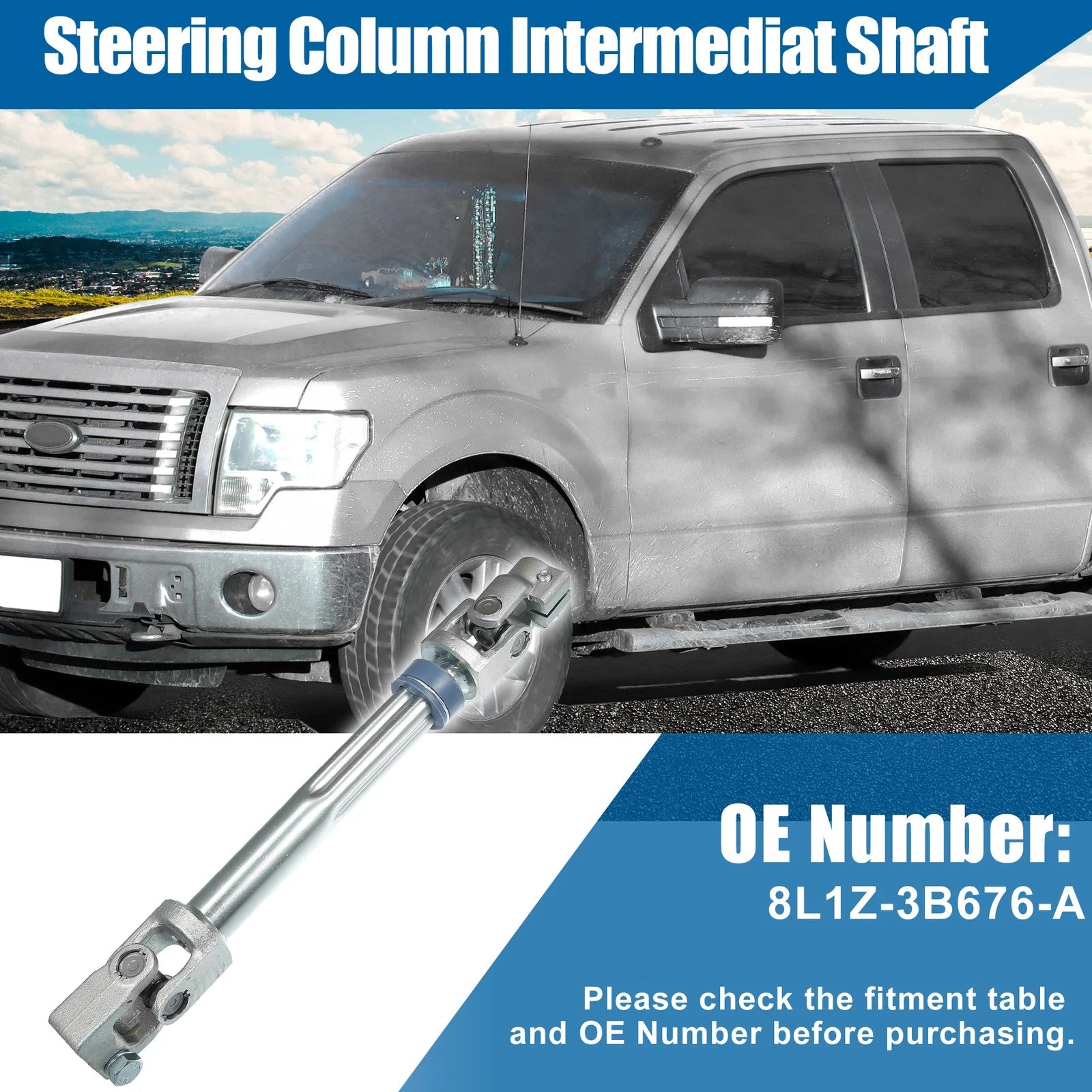 Lower Intermediate Steering Shaft for Ford Lincoln (2008–2010) 8L1Z-3B676-A