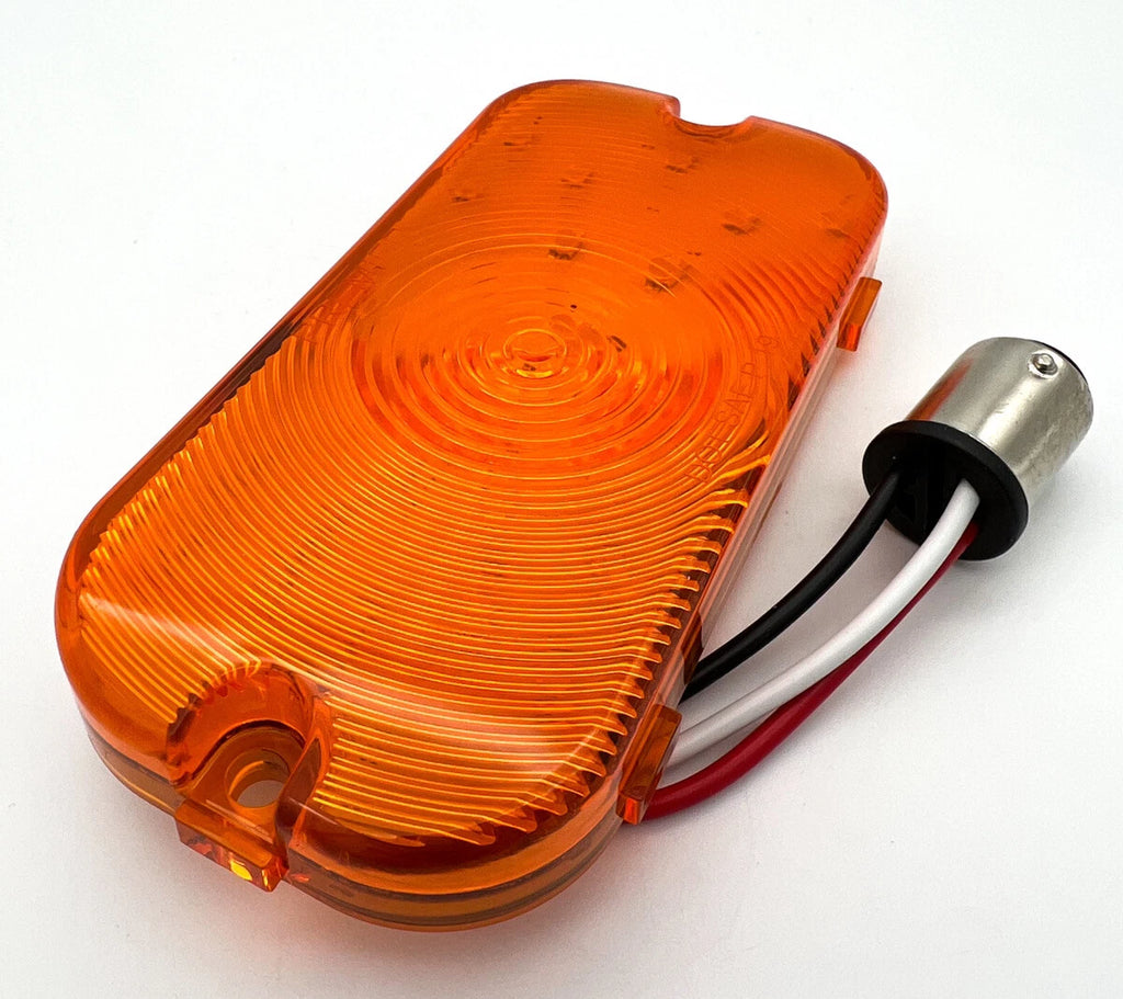 Amber LED Front Parking Turn Signal Light Lenses Pair for Ford Bronco (1966–1968)