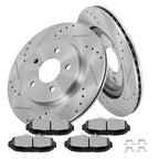 Drilled & Slotted Rear Brake Rotors & Ceramic Pads for Ford Mustang (2005–2010)