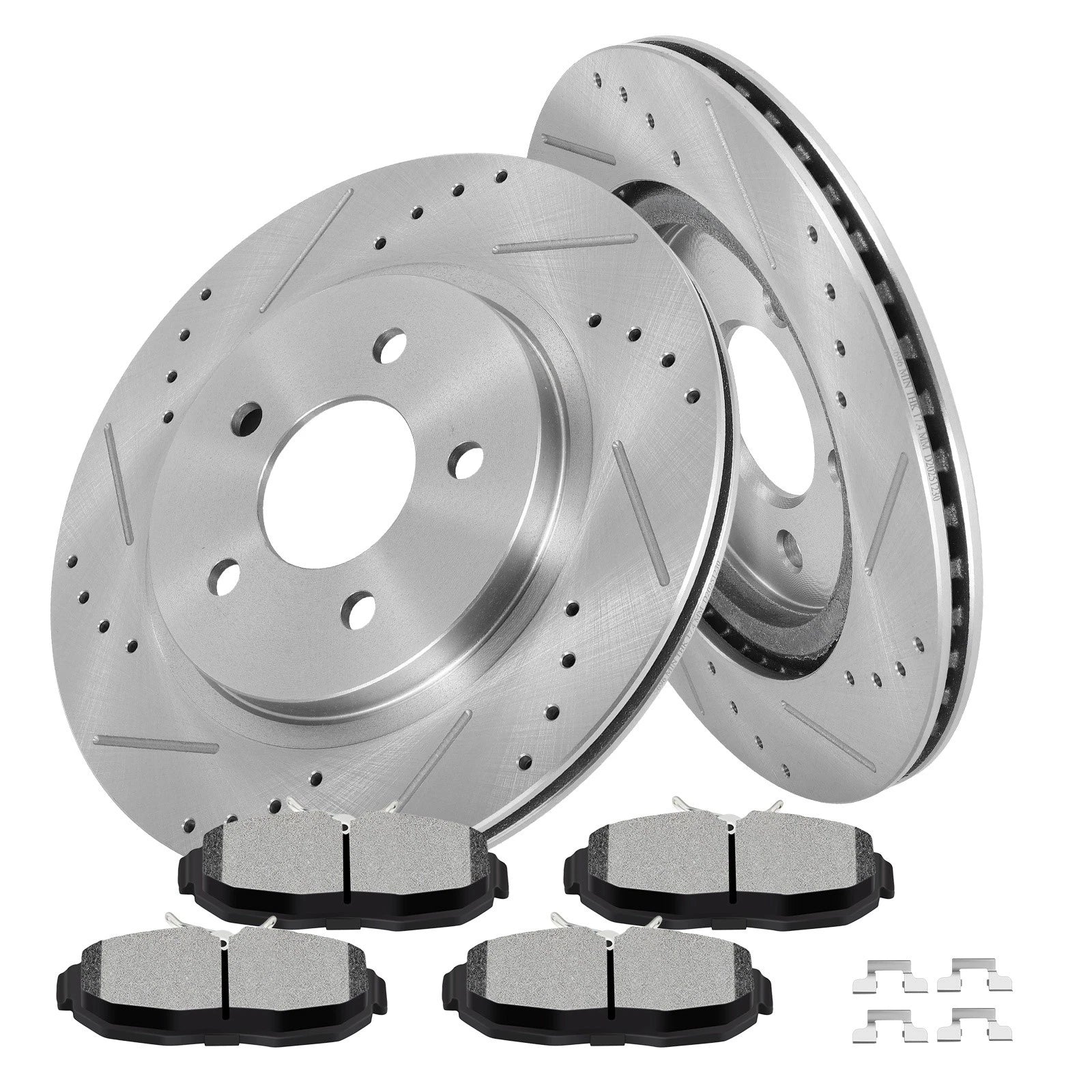 Drilled & Slotted Rear Brake Rotors & Ceramic Pads for Ford Mustang (2005–2010)