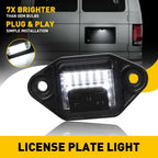 LED License Plate Light for Ford E250 E150 E350 E450 Econoline Van (1992–2018)