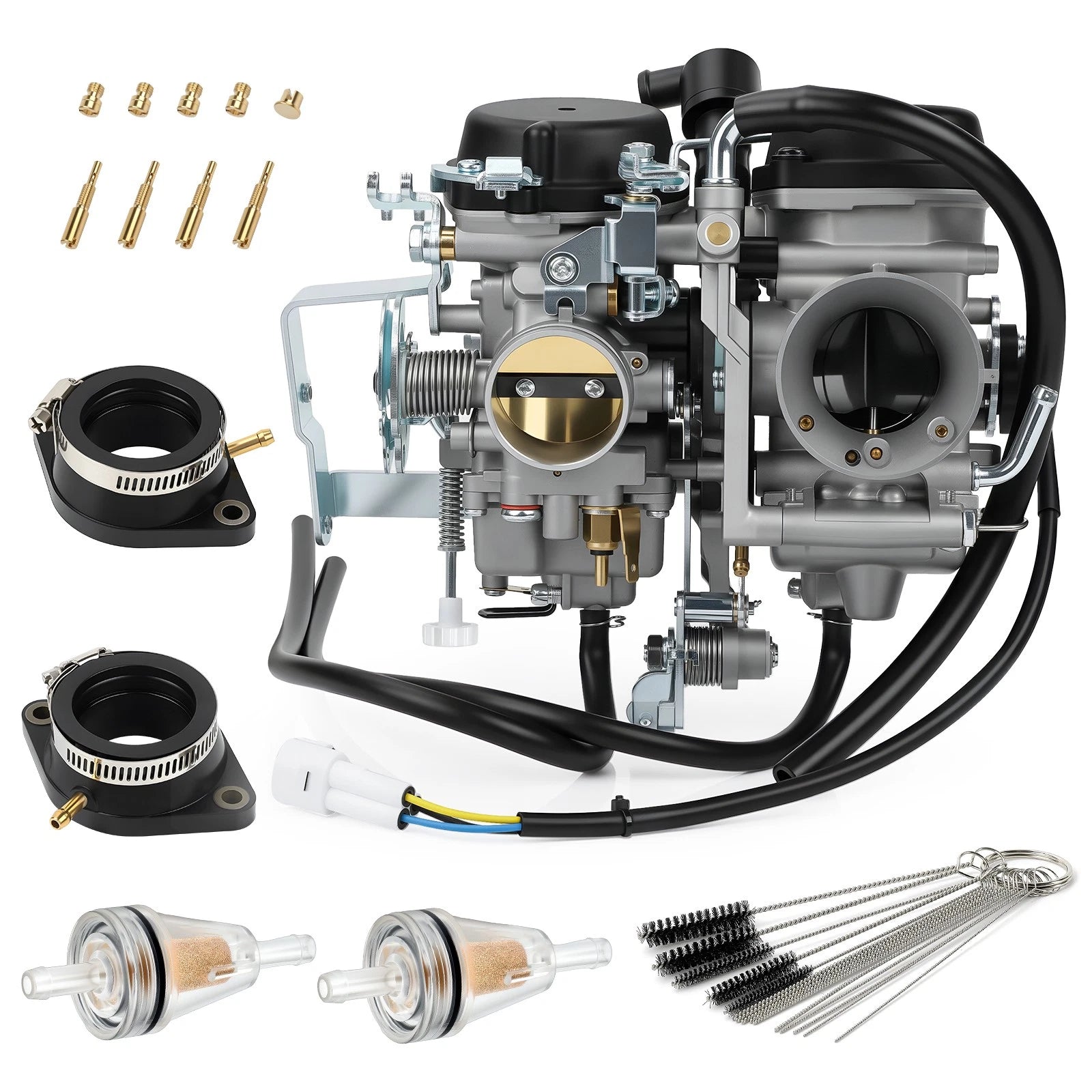 Carburetor with Intake Manifold Boots for Yamaha (5EL-14900-21-00, 5EL-13596-00-00)