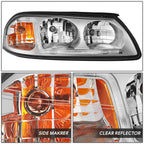 LED DRL Headlight/Lamp for Chevy Impala (2000–2005) Chrome Housing Amber