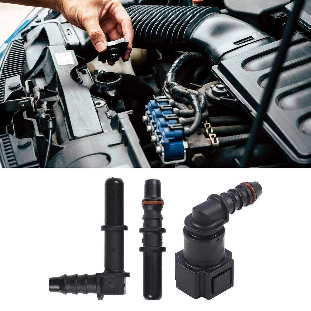 Set of 2 Elbow 7.89mm ID6 Fuel Line Hose Pipe Quick Release Connectors for