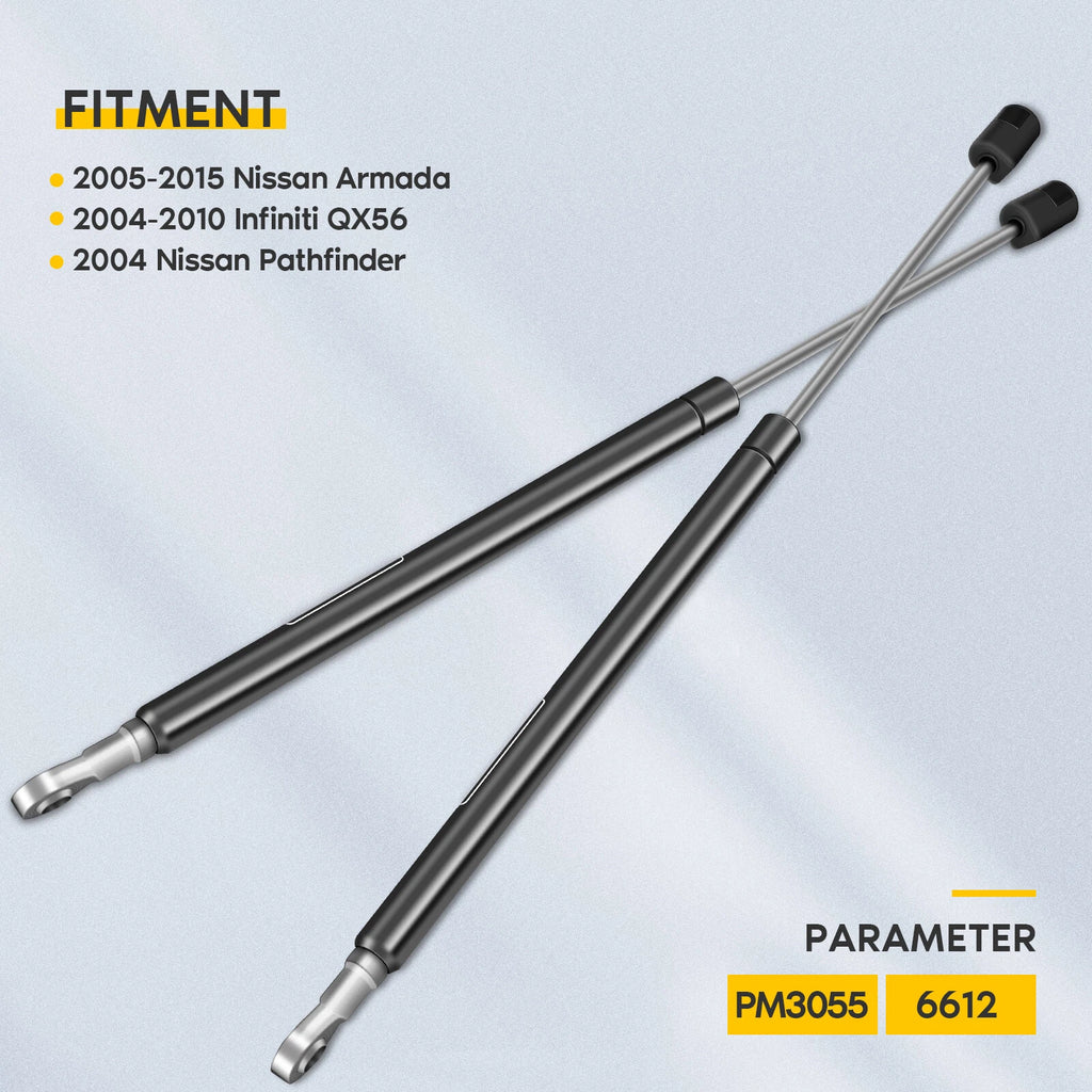 2 Rear Window Lift Support Struts for Nissan Armada, Infiniti QX56