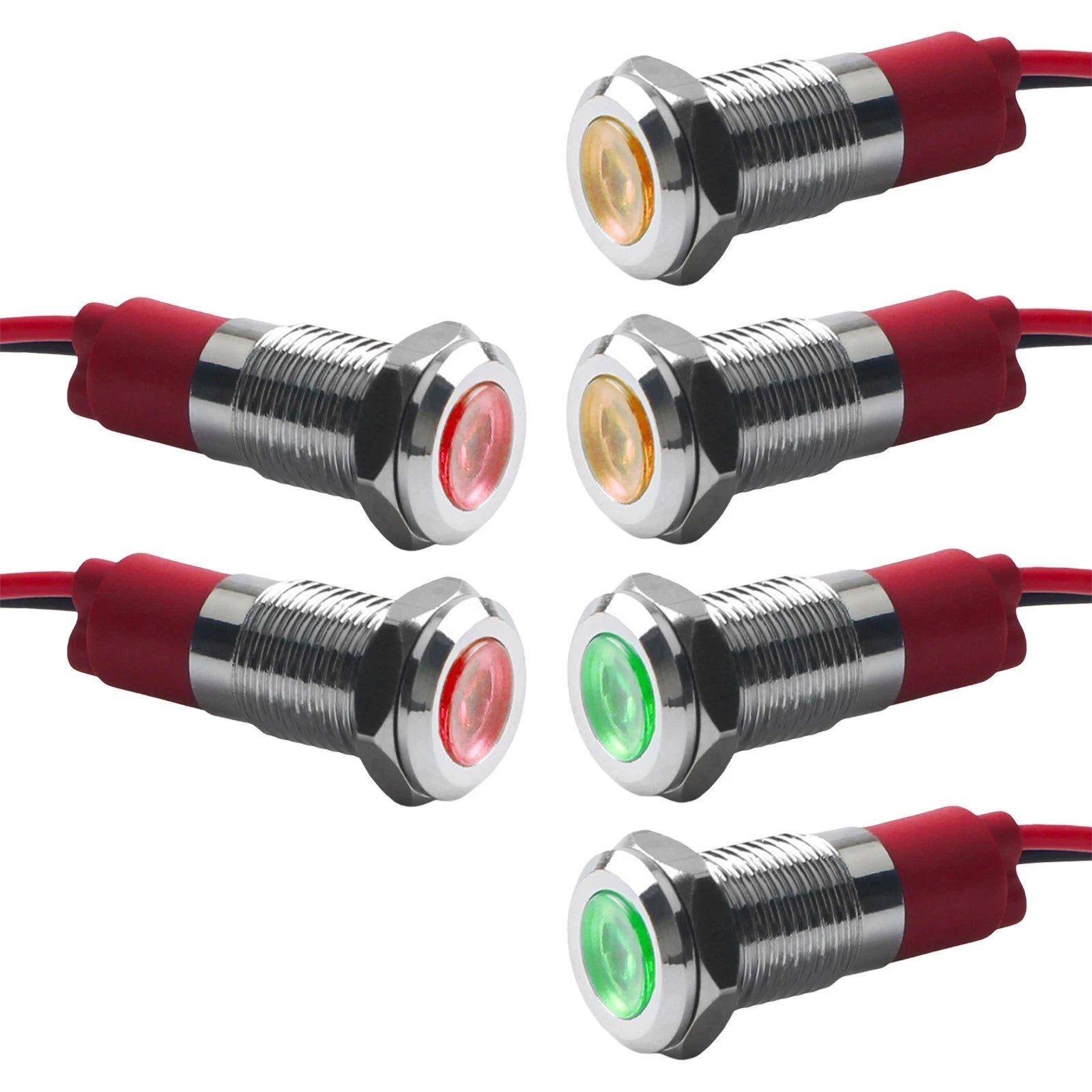 Set of 6 LED Indicator Lights for Vehicle Dashboard