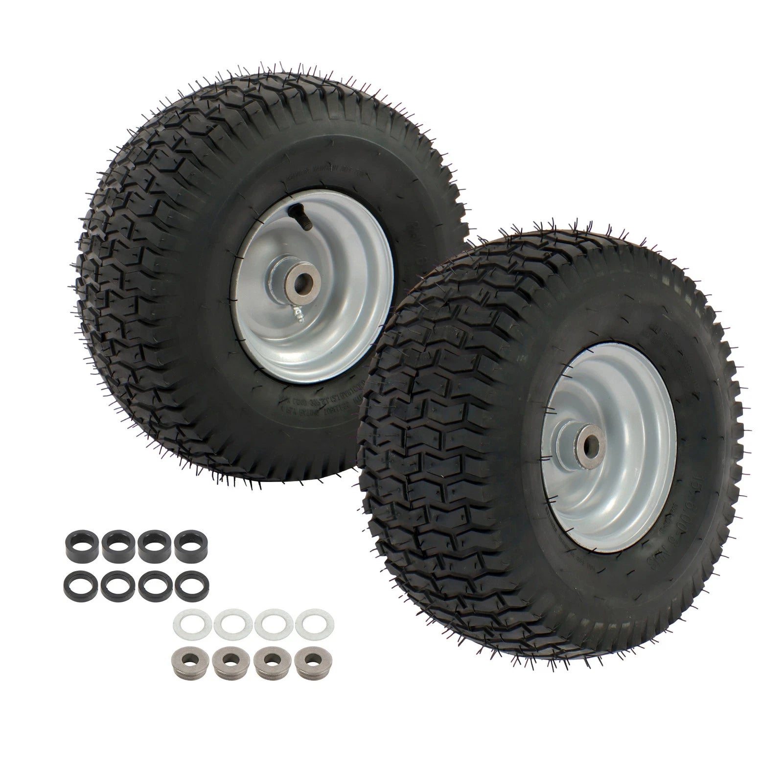 Set of 2 Lawn Mower Tires 15x6.00-6 4 Ply Tubeless
