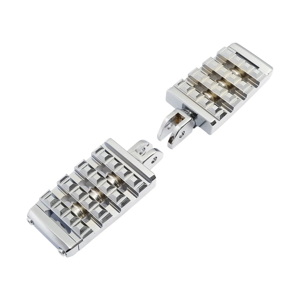 Chrome Driver Foot Pegs for Harley Softail Low Rider Fat Bob (2018-2025)