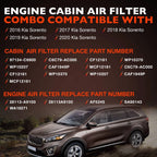 2X Engine & Cabin Air Filter for Kia Sorento (2011-2020)