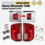 LED Tail Lights for Chevy Silverado 1500 (2014–2018) Red Pair