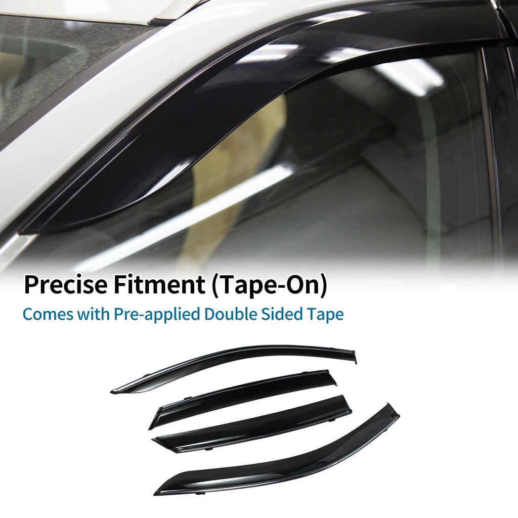 Set of 4 Window Deflectors for Hyundai Elantra (2021) - Black Vent Visors