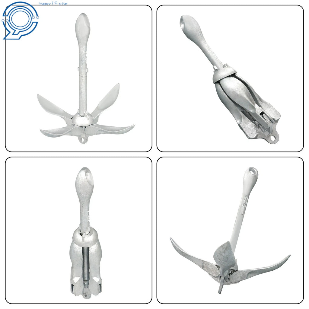 2X Silver Marine Kayak Folding Anchor Kit for PWC Canoe Jet Ski