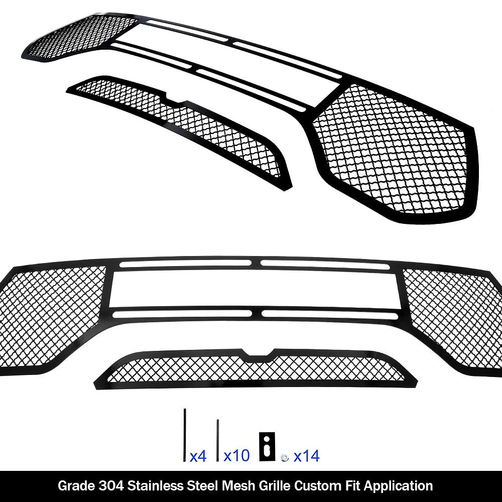 Stainless Steel Black Mesh Grille Insert for Ram 1500 TRX (2021-2024)