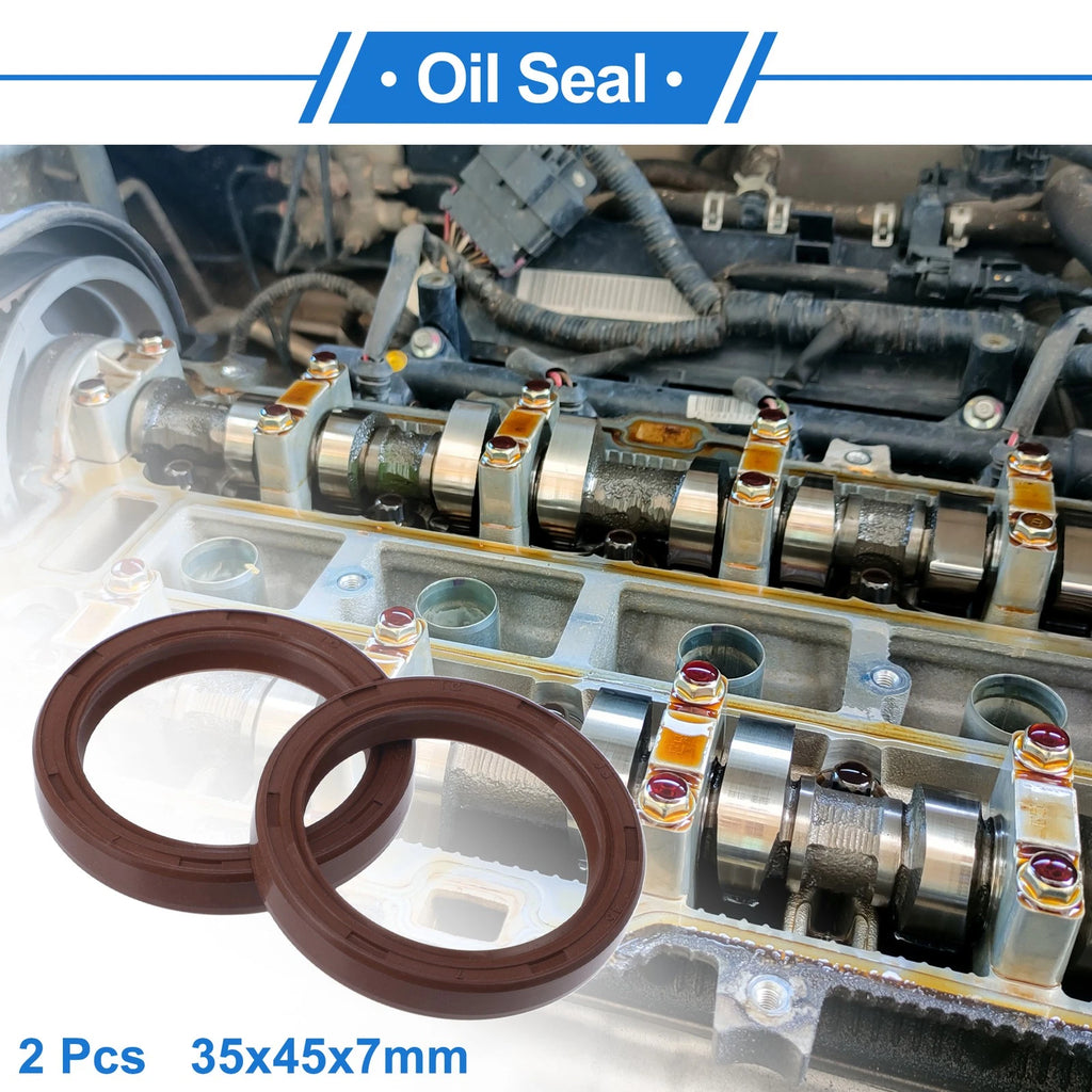 2X Oil Seal Rotary Shaft Seal for Various Models (35x45x7mm) FKM Rubber