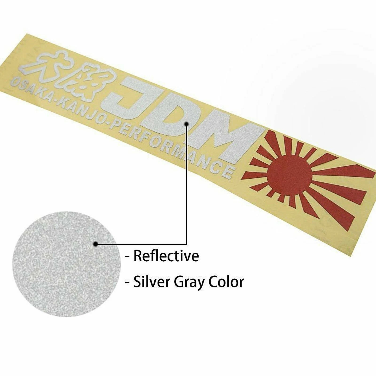Rising Sun Logo Reflective Vinyl Sticker for JDM Car (OSAKA Kanjo)