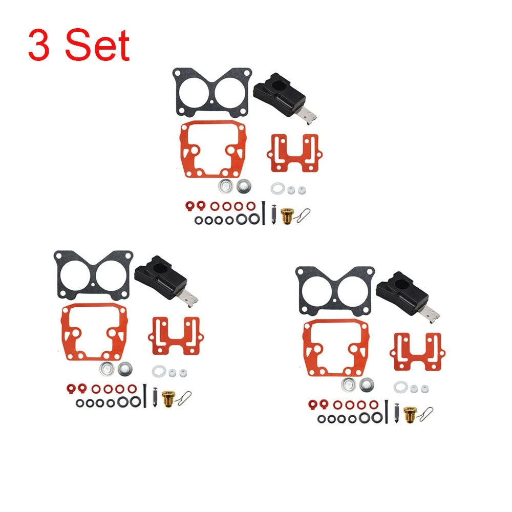 Set of 3 Carburetor Gasket Kit for Johnson Evinrude (0439076, 439076, 435443)