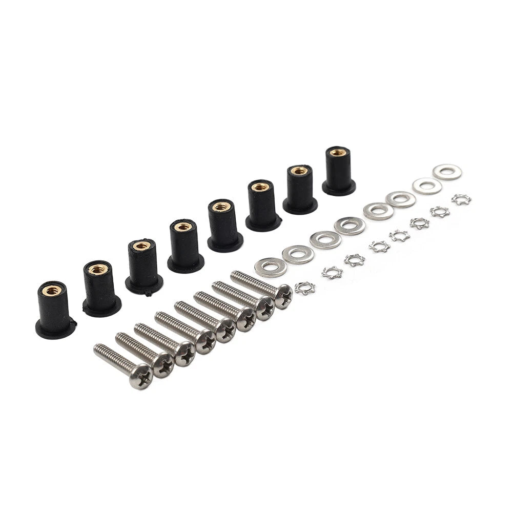 8PCS Headlight Bucket Nacelle Kit for Harley (Stainless Steel & Rubber)