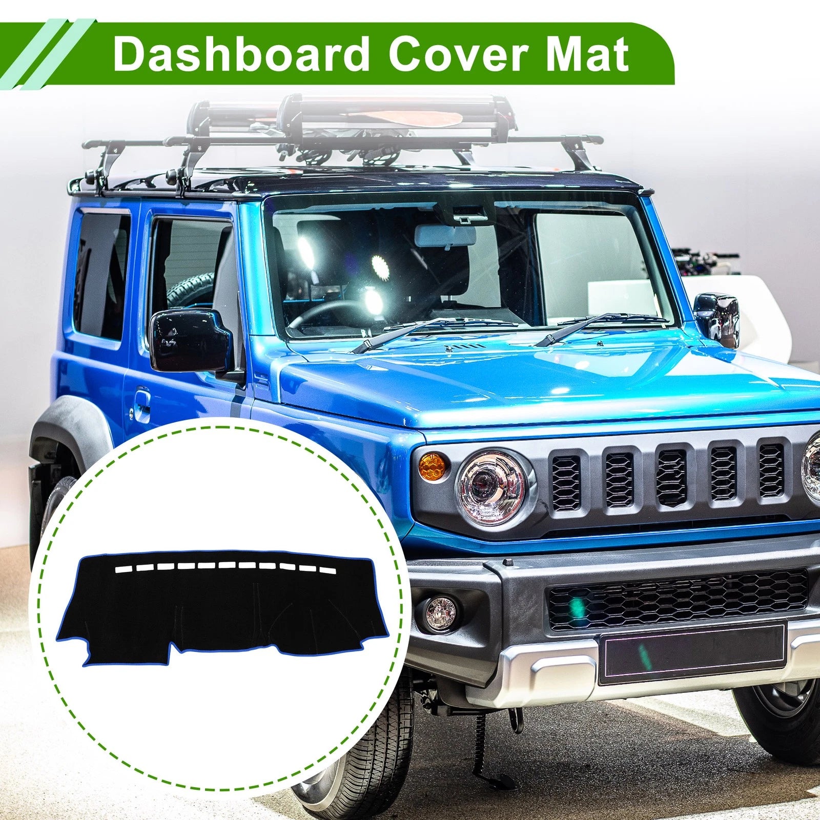 Dashboard Cover for Suzuki Jimny (JB23, JB33, JB43) (Black, Blue, Polyester)