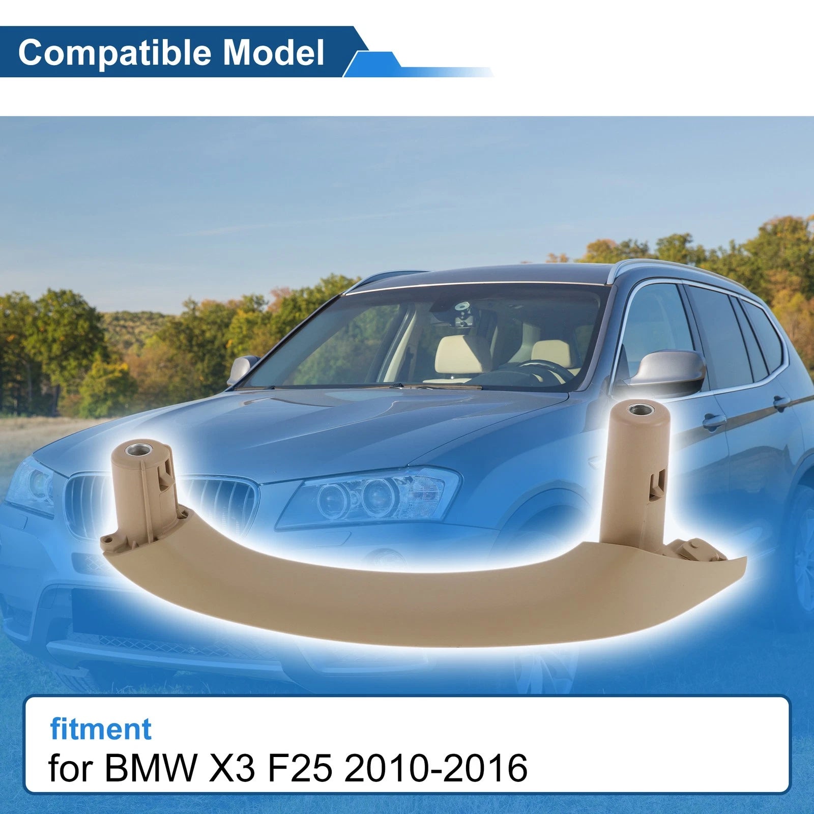 Front Passenger Side Inner Door Panel Handle for BMW X3 F25 (2010–2016) Beige