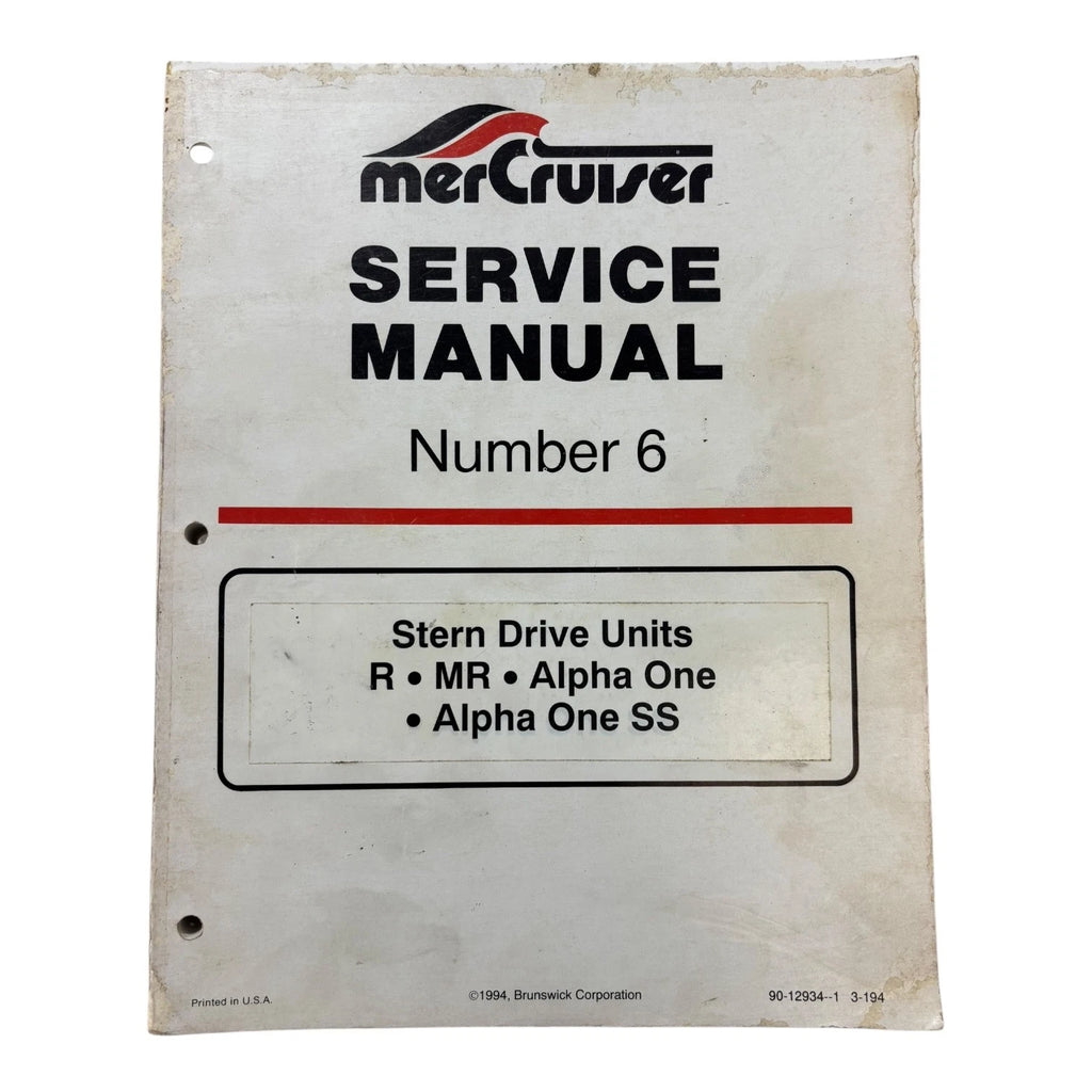 Stern Drive Units Service Manual #6 for MerCruiser (1994)