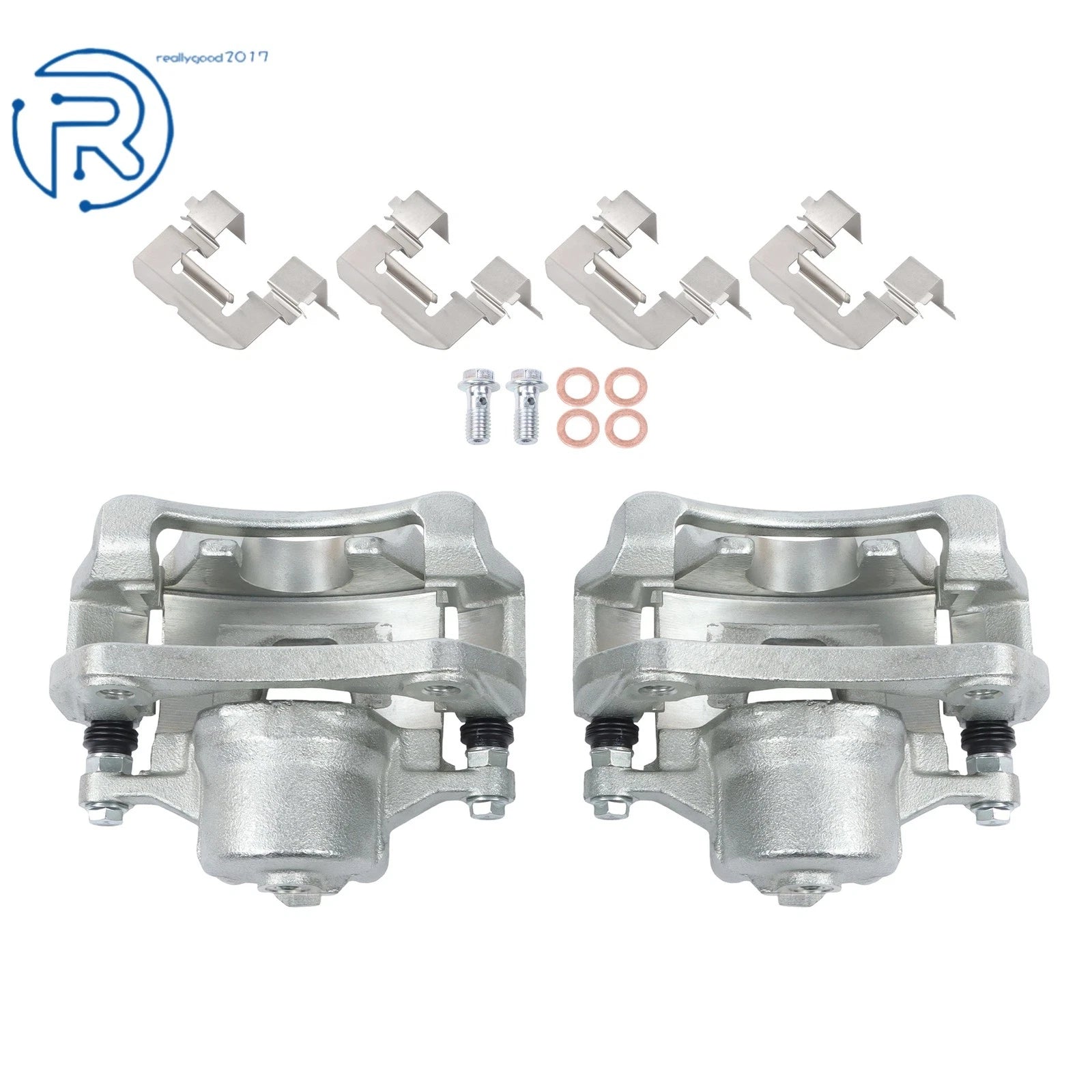 Set of 2 Front Brake Calipers with Bracket for Chevrolet Volt Cruze (2016-2019)
