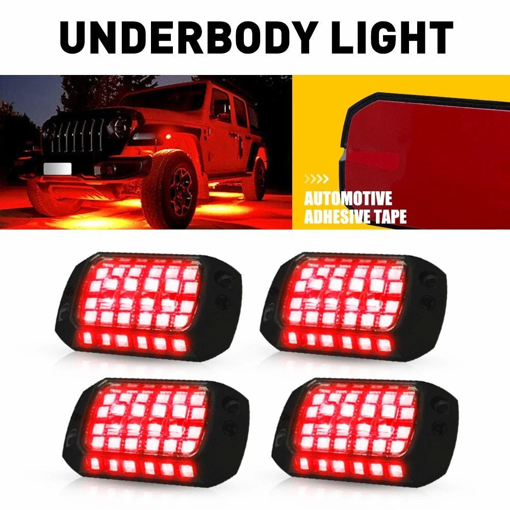 4X LED Rock Lights for Offroad SUV Pickup Truck (H)