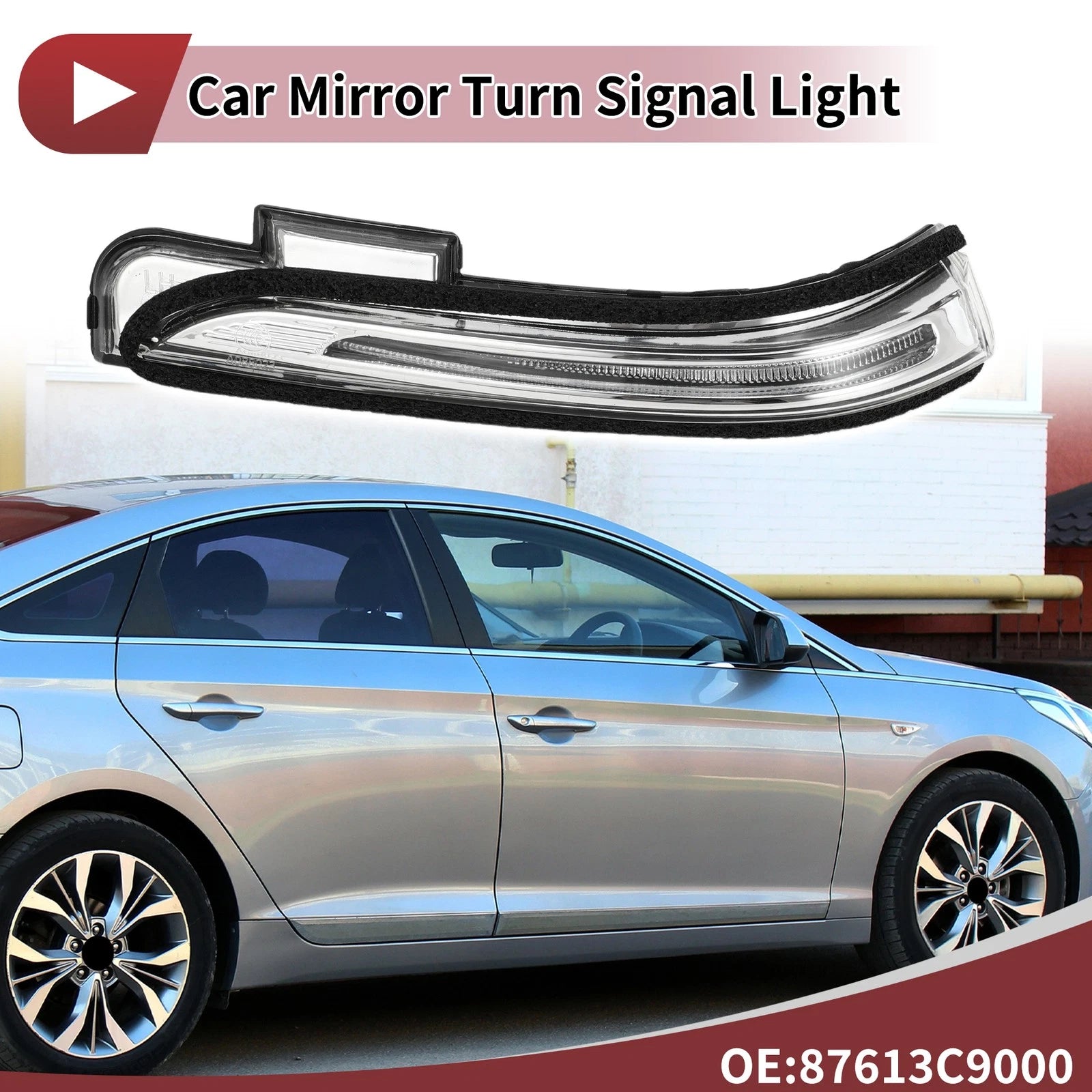 Mirror Turn Signal Light for Hyundai Creta IX25 (2015–2020) No. 87613C9000 Left Black Clear